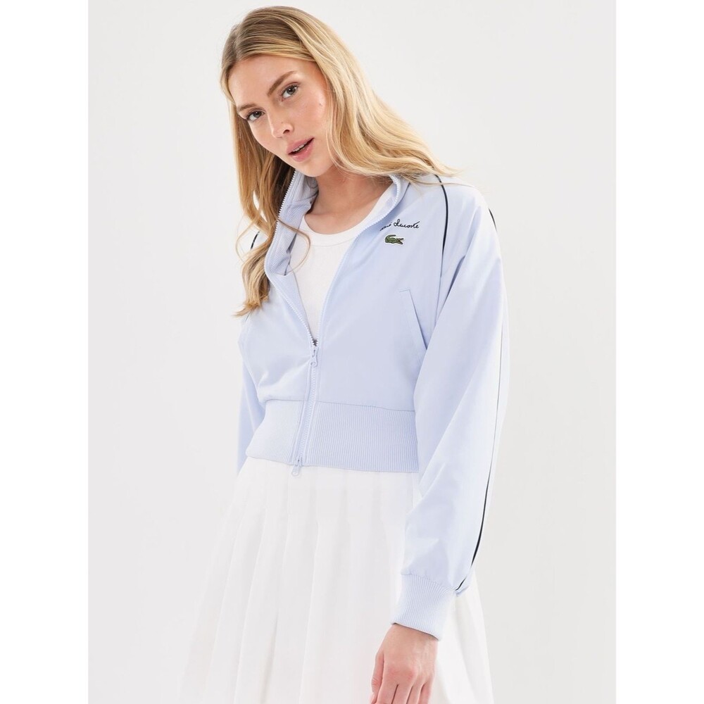 NWT Lacoste Women's Diamond Taffeta Relaxed Fit Track Jacket Phoenix Blue 38 / 6 - Picture 12 of 16
